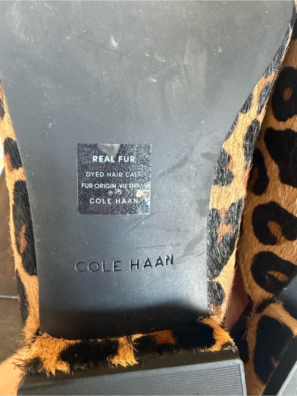 Cole Haan Leopard Calf Hair Mules - NWOT β¨ - Picture 7 of 7